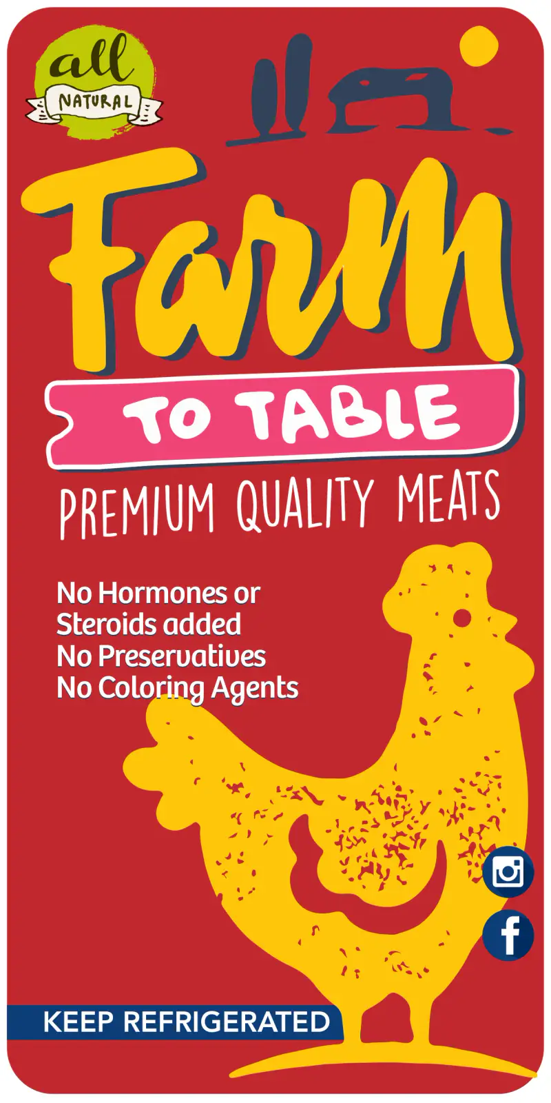 Farm to Table Chicken Label